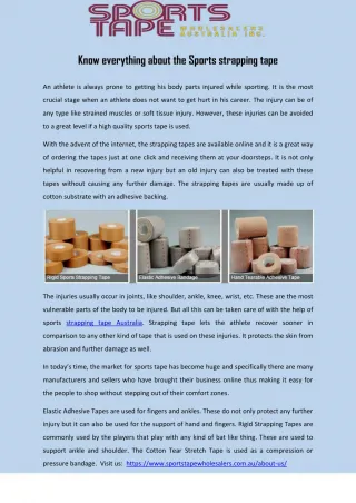 Know everything about the Sports strapping tape - slide 1
