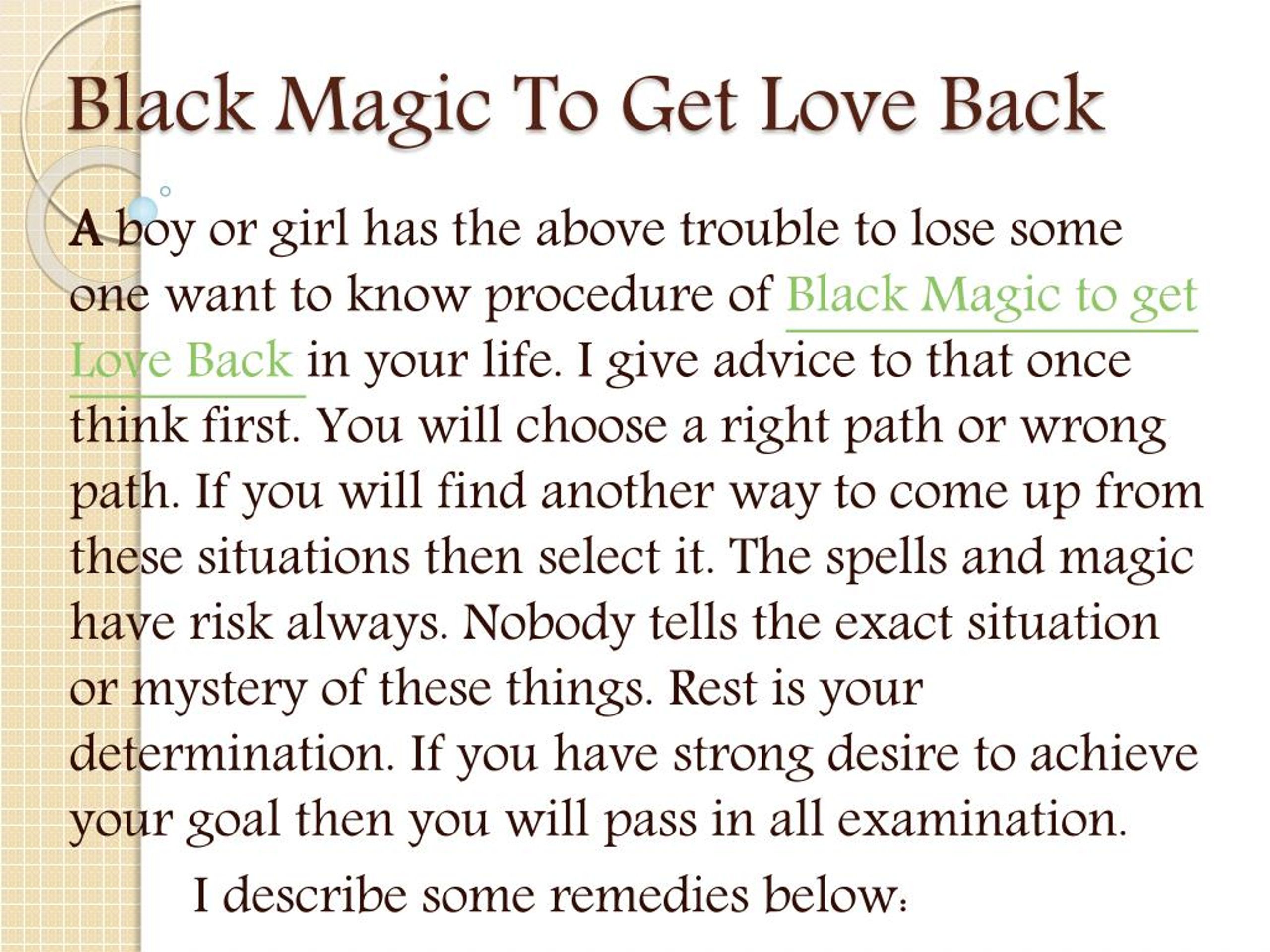 PPT - Black magic to get love back PowerPoint Presentation, free ...