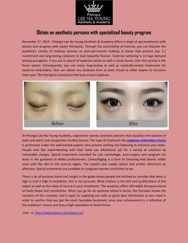 Obtain an aesthetic persona with specialized beauty program