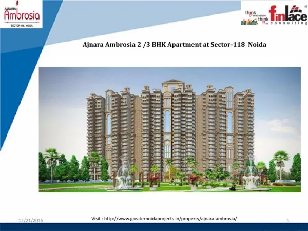 Ajnara Ambrosia 2 BHK Aparment at Sector-118 Noida
