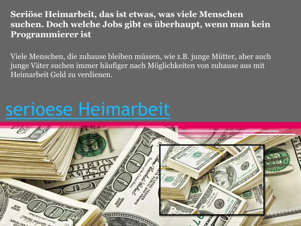 serioese heimarbeit