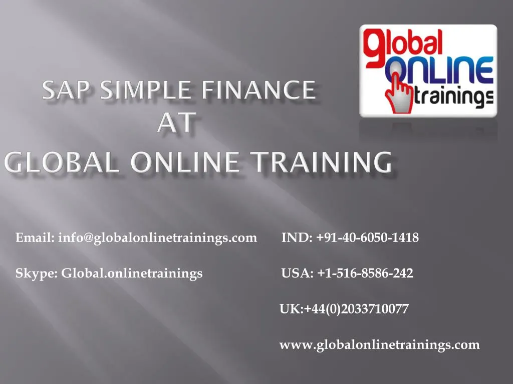 sap simple finance at global online training