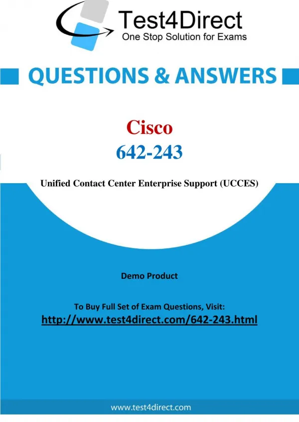 Cisco 642-243 Specialist Real Exam Questions