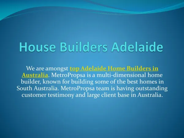 Best House Builders in Adelaide