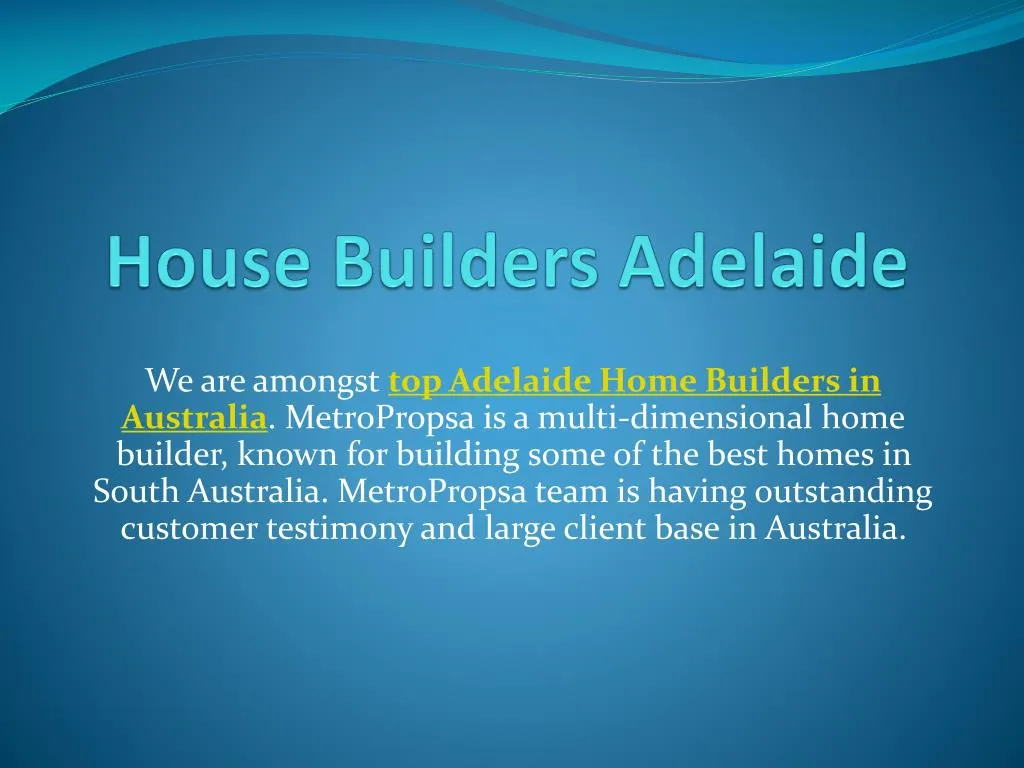 house builders adelaide