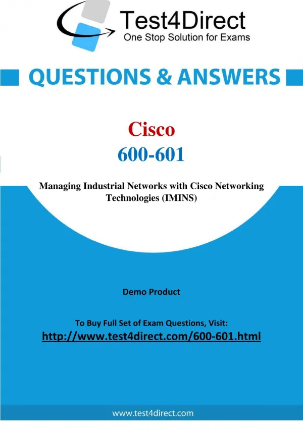 Cisco 600-601 Test Questions