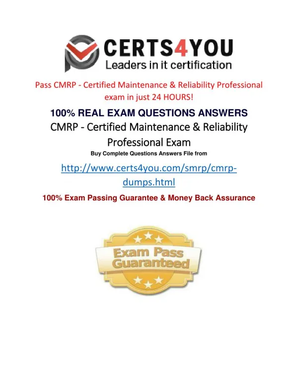 Where can i get the latest exam questions of CMRP?