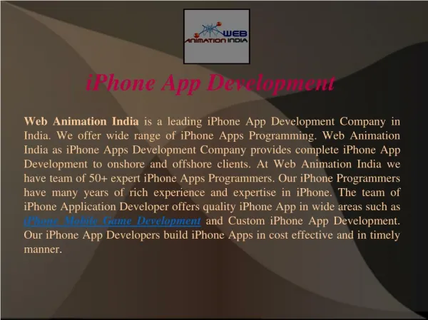 iPhone Game Development India