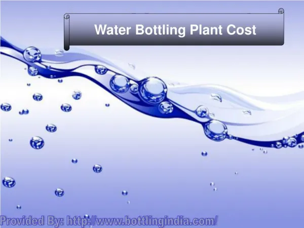 Dealing with water bottling plant cost first