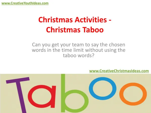 Christmas Activities - Christmas Taboo