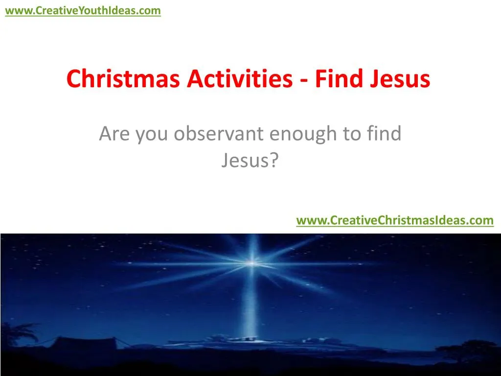 christmas activities find jesus