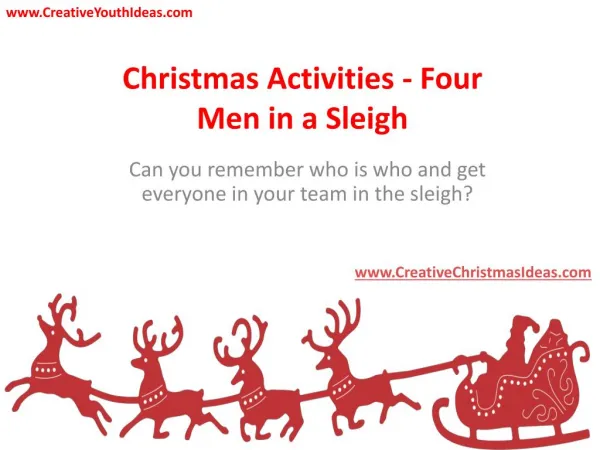 Christmas Activities - Four Men in a Sleigh