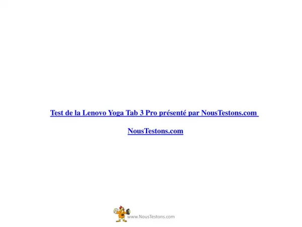 Test de la Lenovo Yoga Tab 3 Pro