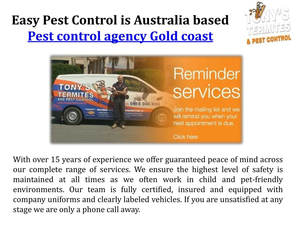 easy pest control is australia based pest control agency gold coast