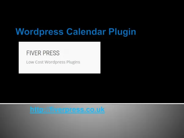 Wordpress Calendar Plugin - Fiverpress.co.uk