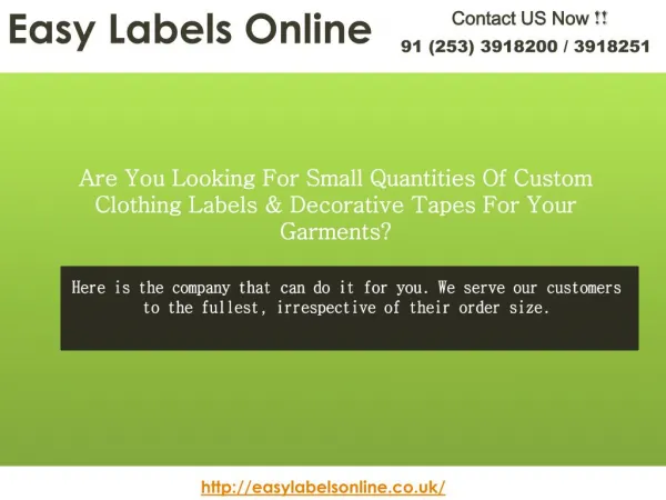 EasyLabelOnline - Woven Labels UK - Custom Clothing Labels