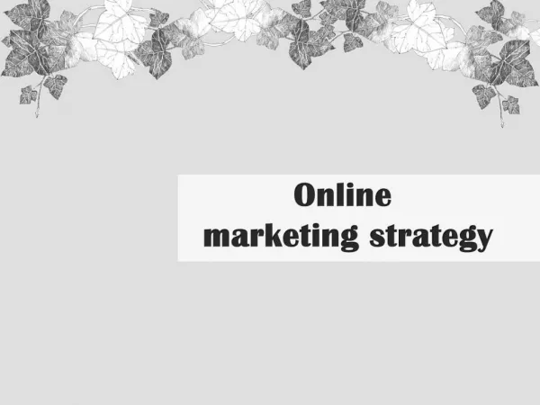 Online marketing strategy