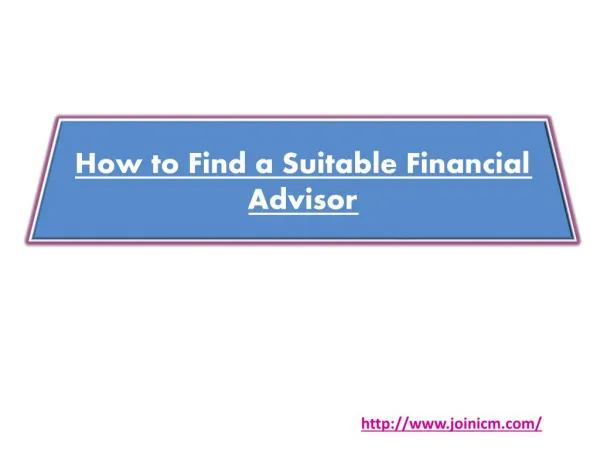 How to Find a Suitable Financial Advisor