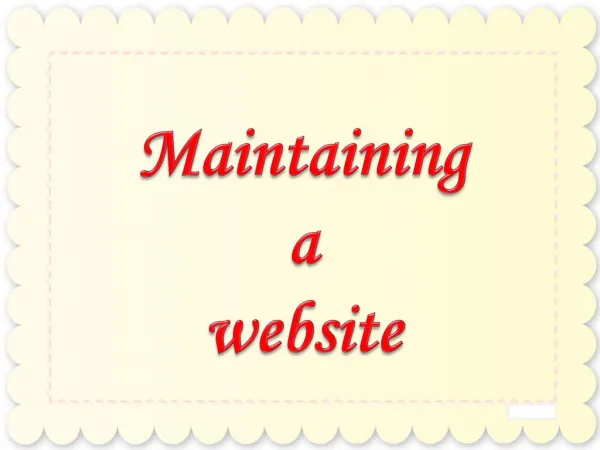 Maintaining a website