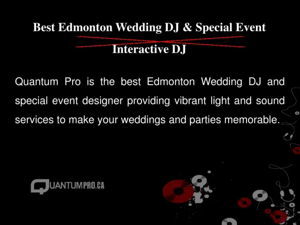 Best Edmonton Wedding DJ & Special Event Interactive DJ