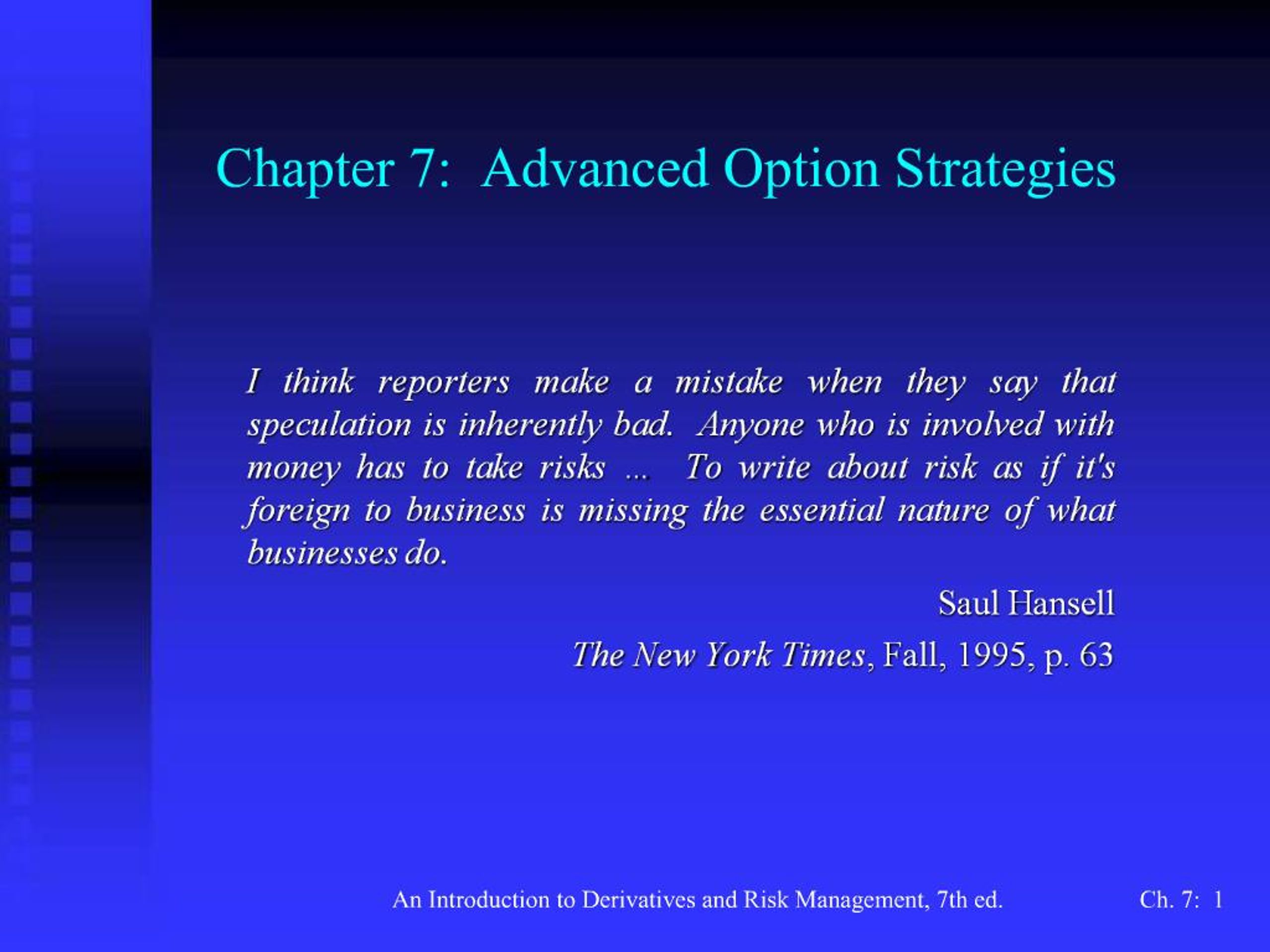 Advanced Options Expansion Examples PPT - Chapter 7: Advanced Option Strategies PowerPoint Presentation ...