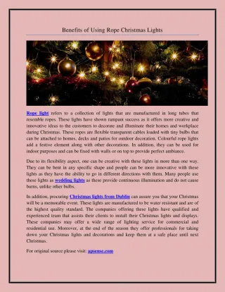 Benefits of Using Rope Christmas Lights - slide 1