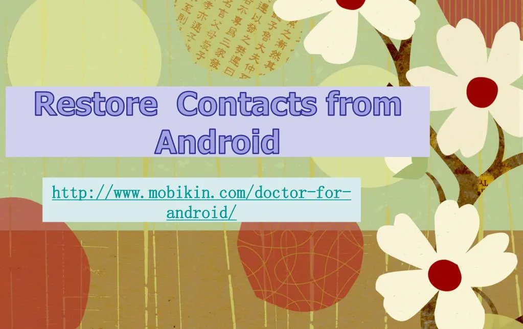 restore contacts from android