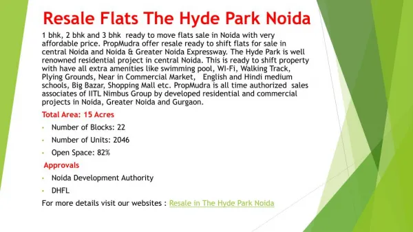2 BHK Flats in The Hyde Park Noida