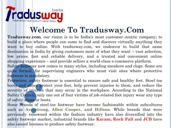 Online Safety Shoe Sale on Tradusway