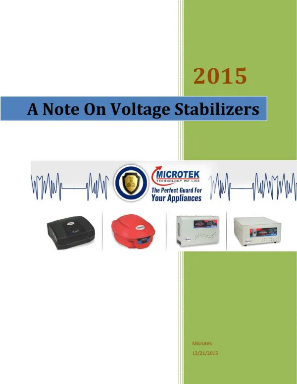 A Note On Voltage Stabilizers