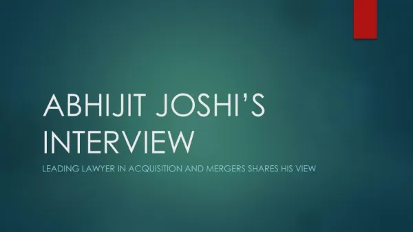 Abhijit Joshi Interview