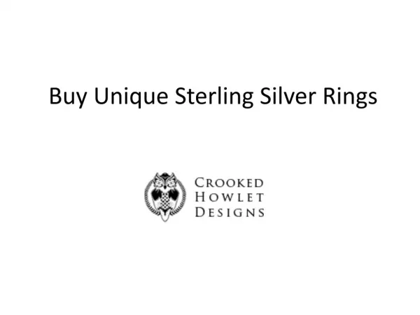 Buy Unique Sterling Silver Rings