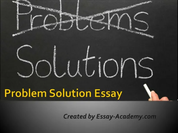 read the essay below identify the problem and solution