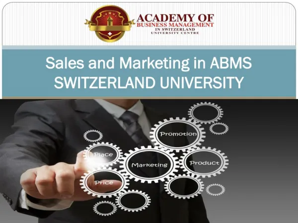 Sales and Marketing in ABMS SWITZERLAND UNIVERSITY