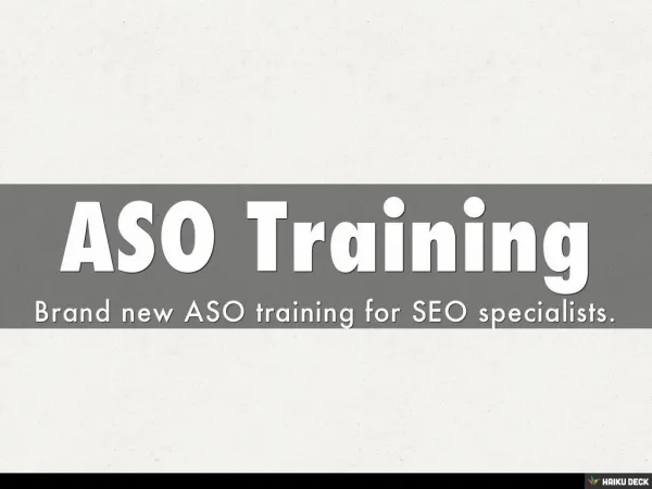 ASO Training for Online Marketing Experts
