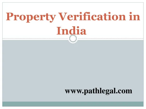 Property Verification in India