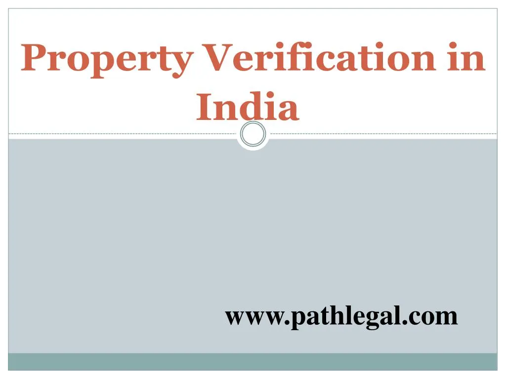 property verification in india