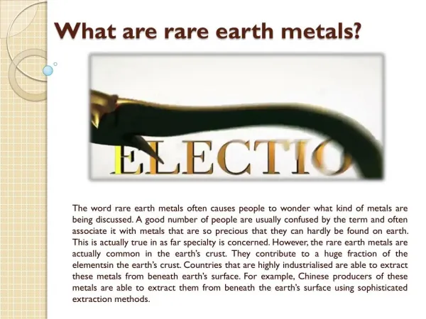 What are rare earth metals?