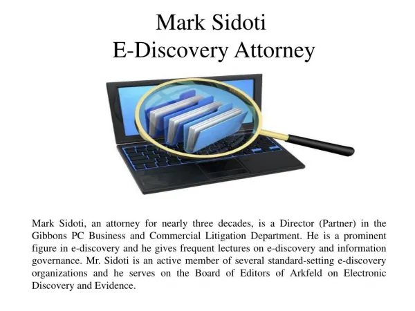 Mark Sidoti- E-Discovery Attorney
