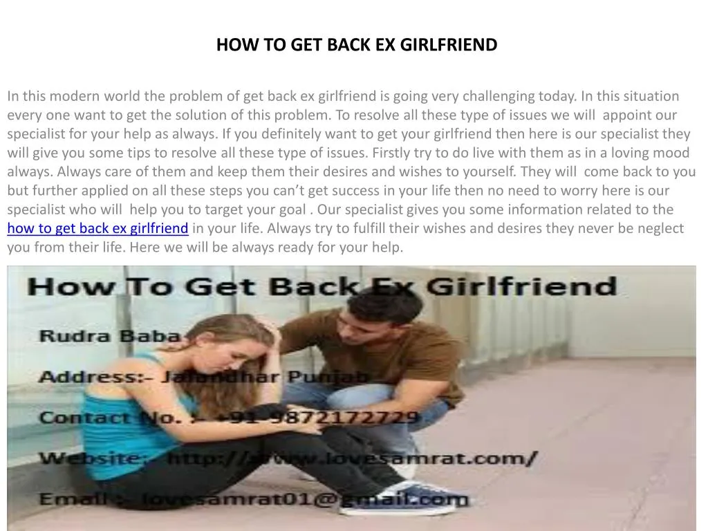 how to get back ex girlfriend