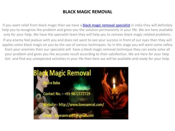 Get Solution Of Black Magic Removal In India