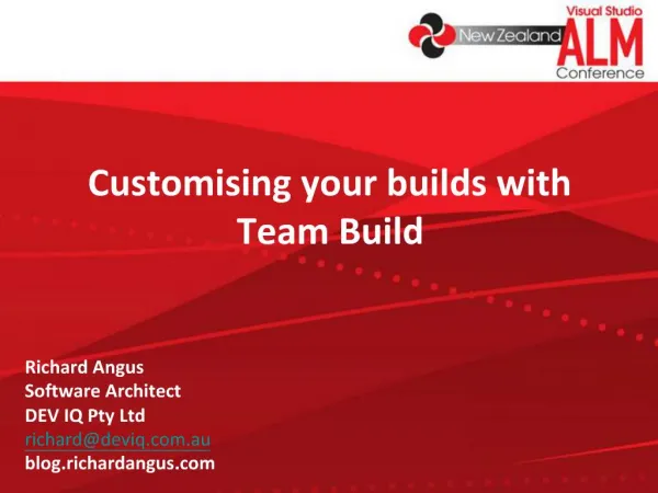 Customising your builds with Team Build