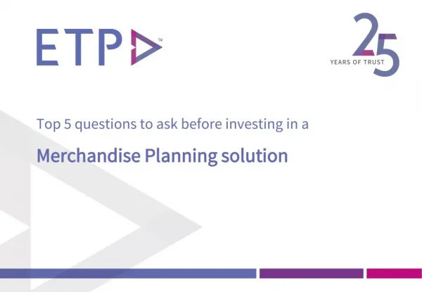 Investing in Merchandise Planning - Top 5 Questions to ask