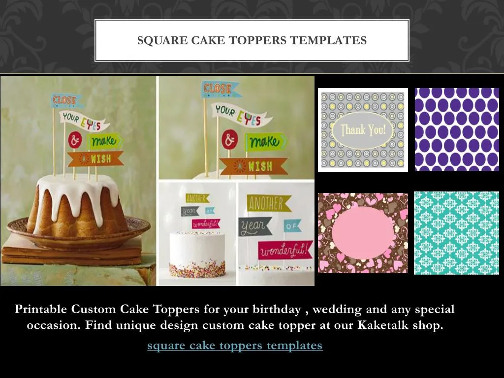 square cake toppers templates