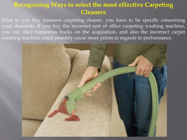 Recognizing Ways to select the most effective Carpeting Cleaners