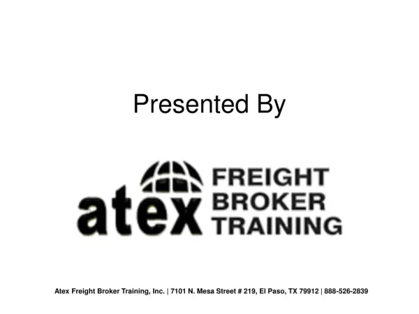 Freight Broker Training in USA - Presented By - atexfreightbrokertraining.com