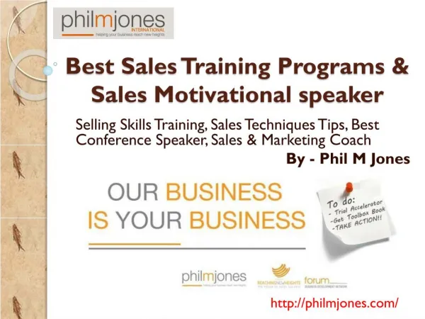 Philmjones - Best Sales Training Programs & Sales Motivational speaker