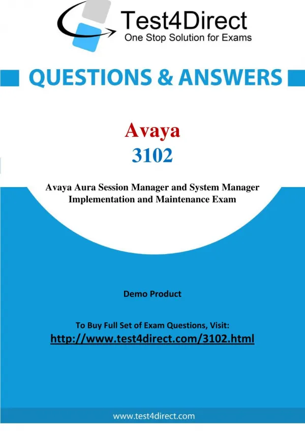 Avaya 3102 Exam Questions