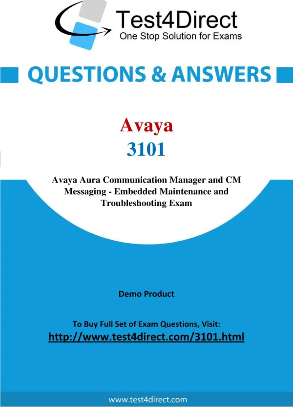 Avaya 3101 ACSS Real Exam Questions