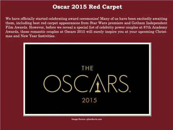 Oscar 2015 Red Carpet